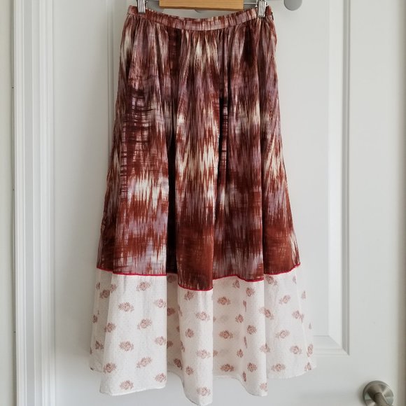 Elizabeth and James Boho Silk A-line Skirt - Picture 1 of 8